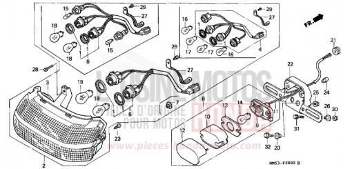 FEU ARRIERE CBR1000FH de 1987